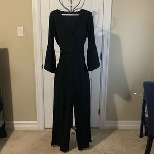 Black jumpsuit with bell sleeves